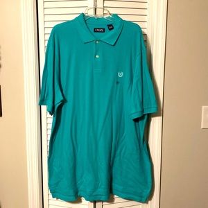 NWOT Mens Big & Tall Chaps Polo Shirt. Sz. 2XLT, Teal